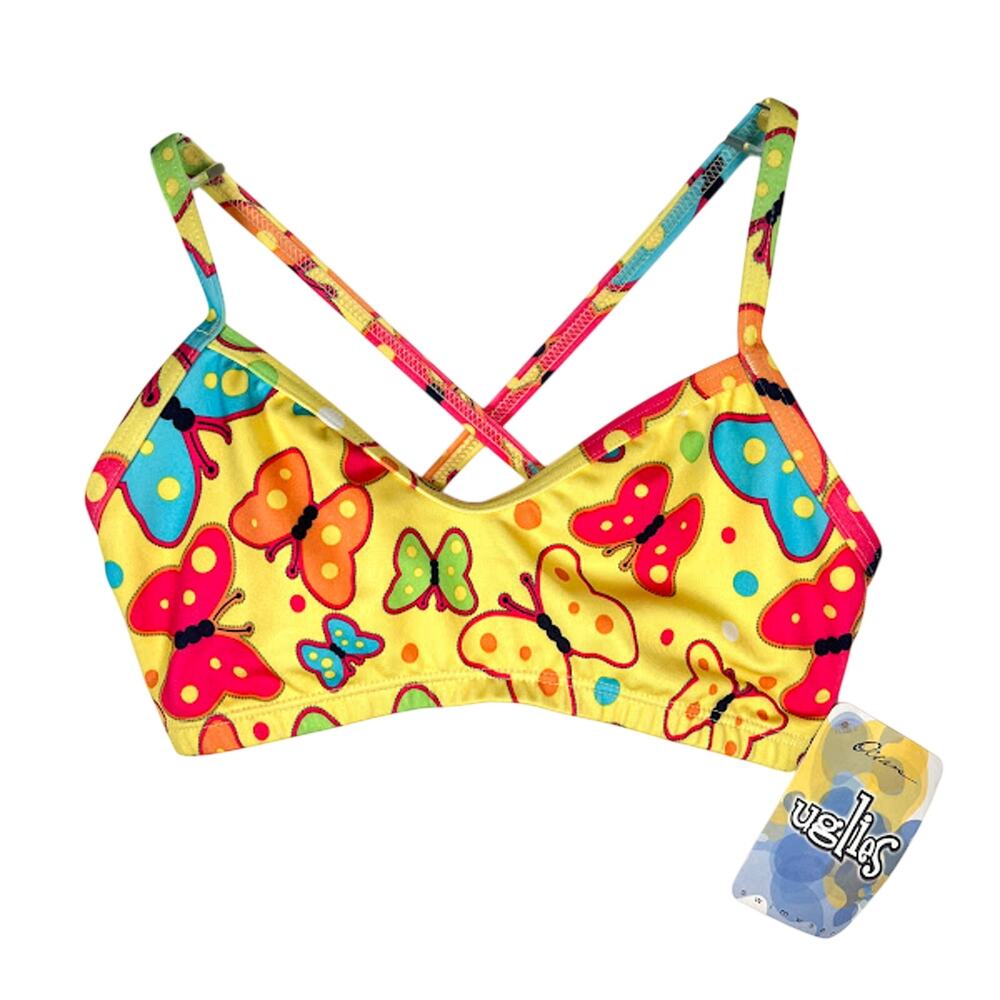 NEW! Dolfin Uglies Ocean Papillon Bikini Top XS Butterfly Crisscross Back Swim